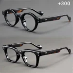A set of 2 vintage round and square reading glasses, suitable for both men and women, designed to assist with presbyopia - Image 5