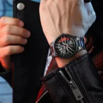 Car Watches For Men,Waterproof Stainless Steel Quartz Wrist Watch Sports Men’s Watches With Car Wheel Rim Hub Design - Image 4