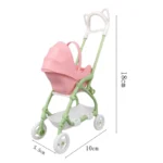1/12 Miniature Dollhouse Accessories  Educational Toy DIY Assemble Playhouse Nursery Furniture Stroller Plastic Trolley - Image 3