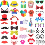 36pcs Circus Joker Clown Photo Booth Props For Wedding Birthday Party Carnival Bachelorette Dress Up Decoration Acessories - Image 13