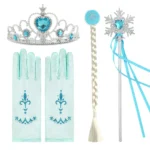 Girl Princess Accessories Kids Elsa Anna Wig Elza Gloves Necklace Earring Photography Props Children Cosplay Play Party Supplies - Image 21