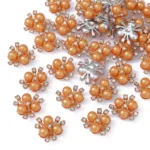 Three pearls flower heart Korean version DIY accessories accessories decoration electroplating hair accessories - Image 12