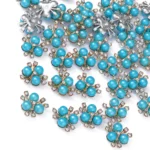 Three pearls flower heart Korean version DIY accessories accessories decoration electroplating hair accessories - Image 2