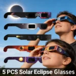 5PCS Solar Eclipse Glasses Anti-uv Glasses Safe Direct Sun Viewing Random Color Paper Frames for Adults Kids Watch Solar Eclipse