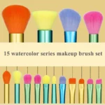 Makeup Brushes 15Pcs Colourful Makeup Brush Set Foundation Contour Blush Concealers Eye Shadow Blending Make Up Brush Kit - Image 7