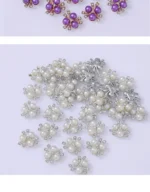 Three pearls flower heart Korean version DIY accessories accessories decoration electroplating hair accessories - Image 20