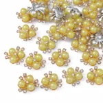 Three pearls flower heart Korean version DIY accessories accessories decoration electroplating hair accessories - Image 13