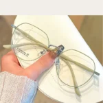 Clear Glasses Women Polygonal Metal Frame Eye Glasses 0 Flat Mirror Girls Eyewear Anti Blue Light Glasses Fashion Eyeglasses - Image 14