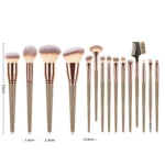 Makeup Brushes Set, 15Pcs Face Eye Makeup Brush Kit – Foundation Powder Blush Brush, Eyeshadow Eyeliner Eyebrow Brush, Highlight - Image 12
