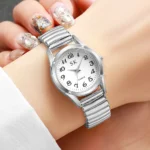 Middle aged and elderly watches, men's large digital dial, women's watch, steel strip spring, elastic band, elderly watch - Image 12
