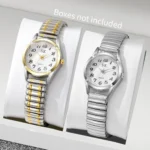 Middle aged and elderly watches, men's large digital dial, women's watch, steel strip spring, elastic band, elderly watch