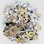 [Random] 30 accessories Detachable DIY everything gold/silver love Bear bow Rabbit stars flower rose decoration, suitable for wo