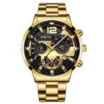 Fashion Men's Watches Stainless Steel Band Analog Quartz Wristwatch with Calendar - Image 9