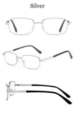100 % Crystal Glass Lens Reading Glasses Men Anti-blue Light Presbyopia Magnifying Anti-Scratch Eyewear Diopter 1.0-4.0 Silver - Image 9