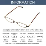Men Glass Reading Glasses Presbyopic Eyewear0.5 0.75 1.0 1.25 1.5 2.0 2.25 2.5 2.75 3.0 3.25 3.5 3.75 4.0 4.5 5.0 Unisex - Image 6
