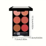 6-color blush and contouring all-in-one palette, pearlescent matte powder makeup palette - Image 6