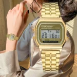 Elegant Digital Watch For Women Gold Silver Stainless Steel Business Ladies Electronic Wrist Watches Man Clock Zegarek Damski