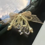 2PCS Bow tie lace hand beaded cloth ear stud accessories DIY hair accessories clothing accessories bags bow accessories - Image 18