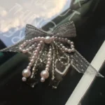 2PCS Bow tie lace hand beaded cloth ear stud accessories DIY hair accessories clothing accessories bags bow accessories - Image 5