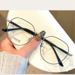 Clear Glasses Women Polygonal Metal Frame Eye Glasses 0 Flat Mirror Girls Eyewear Anti Blue Light Glasses Fashion Eyeglasses - Image 12