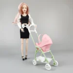 1/12 Miniature Dollhouse Accessories  Educational Toy DIY Assemble Playhouse Nursery Furniture Stroller Plastic Trolley - Image 2