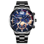 Fashion Men's Watches Stainless Steel Band Analog Quartz Wristwatch with Calendar - Image 7