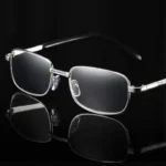 100 % Crystal Glass Lens Reading Glasses Men Anti-blue Light Presbyopia Magnifying Anti-Scratch Eyewear Diopter 1.0-4.0 Silver - Image 2
