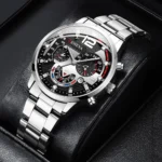 Fashion Men's Watches Stainless Steel Band Analog Quartz Wristwatch with Calendar - Image 5