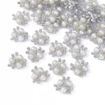 Three pearls flower heart Korean version DIY accessories accessories decoration electroplating hair accessories - Image 6