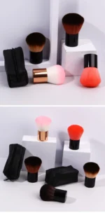 Makeup Brush Beauty Tool - 1Pcs Foundation, Blush, Concealer, Contour, Highlight, Cheek Brush for Blending, Round Angled Top - Image 21