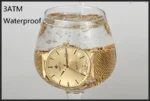 2022 Fashion Wwoor Top Brand Men Simple Slim Watches Luxury Gold Steel Mesh Ultra Thin Waterproof Date Wrist Watch Golden Clock - Image 17