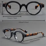 A set of 2 vintage round and square reading glasses, suitable for both men and women, designed to assist with presbyopia - Image 2