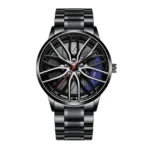 Car Watches For Men,Waterproof Stainless Steel Quartz Wrist Watch Sports Men’s Watches With Car Wheel Rim Hub Design - Image 5