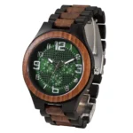 Wooden Watches for Men, Japanese Quartz Analog, Stylish Exotic Watch with Adjustable Stainless Steel Clasp, Buckle, Made