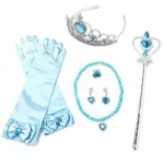 Girl Princess Accessories Kids Elsa Anna Wig Elza Gloves Necklace Earring Photography Props Children Cosplay Play Party Supplies - Image 4