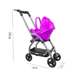 1/12 Miniature Dollhouse Accessories  Educational Toy DIY Assemble Playhouse Nursery Furniture Stroller Plastic Trolley - Image 4