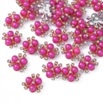 Three pearls flower heart Korean version DIY accessories accessories decoration electroplating hair accessories - Image 4