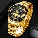 Fashion Men's Watches Stainless Steel Band Analog Quartz Wristwatch with Calendar - Image 2