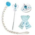 Girl Princess Accessories Kids Elsa Anna Wig Elza Gloves Necklace Earring Photography Props Children Cosplay Play Party Supplies - Image 39
