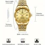 TEVISE  Watch for Men Automatic Mechanical Stainless Steel Waterproof Casual Business Wristwatch Chronograph Date Display Clock - Image 4