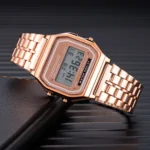 Elegant Digital Watch For Women Gold Silver Stainless Steel Business Ladies Electronic Wrist Watches Man Clock Zegarek Damski - Image 5