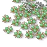Three pearls flower heart Korean version DIY accessories accessories decoration electroplating hair accessories - Image 9