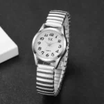 Middle aged and elderly watches, men's large digital dial, women's watch, steel strip spring, elastic band, elderly watch - Image 15