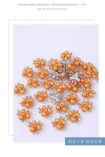 Three pearls flower heart Korean version DIY accessories accessories decoration electroplating hair accessories - Image 18