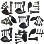 1 Set 4/4 Natural Color Ebony Violin Accessories Fiddle Pegs+Chin Rest+Tailpiece+Endpin+Finetuner+bracket - Image 17