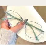 Clear Glasses Women Polygonal Metal Frame Eye Glasses 0 Flat Mirror Girls Eyewear Anti Blue Light Glasses Fashion Eyeglasses - Image 10