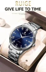 RUIGE Fashion Men's Watch Roman Scale Minimalist Men's Famous Watch Night Glow Waterproof Trendy Watch - Image 12